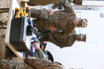 NAVAL SUPPORT FACILITY INDIAN HEAD, Md. – Lt. Gen. Mark A. Brilakis, Commander of U.S. Marine Corps Forces Command, MARFORCOM, received a tour of Naval Support Facility Indian Head and Annex Stump Neck during his visit with MARFORCOM subordinate element Chemical Biological Incident Response Force, CBIRF, Nov. 30, 2017. During his visit he received briefs from CBIRF command staff, toured facilities used by CBIRF, talked to CBIRF Marines and Sailors, and received a demonstration of the response force’s capabilities in case of a crisis. (Official USMC Photos by Staff Sgt. Santiago G. Colon Jr.)