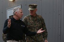 NAVAL SUPPORT FACILITY INDIAN HEAD, Md. – Lt. Gen. Mark A. Brilakis, Commander of U.S. Marine Corps Forces Command, MARFORCOM, received a tour of Naval Support Facility Indian Head and Annex Stump Neck during his visit with MARFORCOM subordinate element Chemical Biological Incident Response Force, CBIRF, Nov. 30, 2017. During his visit he received briefs from CBIRF command staff, toured facilities used by CBIRF, talked to CBIRF Marines and Sailors, and received a demonstration of the response force’s capabilities in case of a crisis. (Official USMC Photos by Staff Sgt. Santiago G. Colon Jr.)