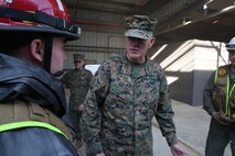 NAVAL SUPPORT FACILITY INDIAN HEAD, Md. – Lt. Gen. Mark A. Brilakis, Commander of U.S. Marine Corps Forces Command, MARFORCOM, received a tour of Naval Support Facility Indian Head and Annex Stump Neck during his visit with MARFORCOM subordinate element Chemical Biological Incident Response Force, CBIRF, Nov. 30, 2017. During his visit he received briefs from CBIRF command staff, toured facilities used by CBIRF, talked to CBIRF Marines and Sailors, and received a demonstration of the response force’s capabilities in case of a crisis. (Official USMC Photos by Staff Sgt. Santiago G. Colon Jr.)