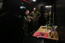 NAVAL SUPPORT FACILITY INDIAN HEAD, Md. – Lt. Gen. Mark A. Brilakis, Commander of U.S. Marine Corps Forces Command, MARFORCOM, received a tour of Naval Support Facility Indian Head and Annex Stump Neck during his visit with MARFORCOM subordinate element Chemical Biological Incident Response Force, CBIRF, Nov. 30, 2017. During his visit he received briefs from CBIRF command staff, toured facilities used by CBIRF, talked to CBIRF Marines and Sailors, and received a demonstration of the response force’s capabilities in case of a crisis. (Official USMC Photos by Staff Sgt. Santiago G. Colon Jr.)
