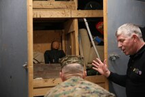 NAVAL SUPPORT FACILITY INDIAN HEAD, Md. – Lt. Gen. Mark A. Brilakis, Commander of U.S. Marine Corps Forces Command, MARFORCOM, received a tour of Naval Support Facility Indian Head and Annex Stump Neck during his visit with MARFORCOM subordinate element Chemical Biological Incident Response Force, CBIRF, Nov. 30, 2017. During his visit he received briefs from CBIRF command staff, toured facilities used by CBIRF, talked to CBIRF Marines and Sailors, and received a demonstration of the response force’s capabilities in case of a crisis. (Official USMC Photos by Staff Sgt. Santiago G. Colon Jr.)
