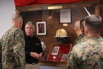NAVAL SUPPORT FACILITY INDIAN HEAD, Md. – Lt. Gen. Mark A. Brilakis, Commander of U.S. Marine Corps Forces Command, MARFORCOM, received a tour of Naval Support Facility Indian Head and Annex Stump Neck during his visit with MARFORCOM subordinate element Chemical Biological Incident Response Force, CBIRF, Nov. 30, 2017. During his visit he received briefs from CBIRF command staff, toured facilities used by CBIRF, talked to CBIRF Marines and Sailors, and received a demonstration of the response force’s capabilities in case of a crisis. (Official USMC Photos by Staff Sgt. Santiago G. Colon Jr.)