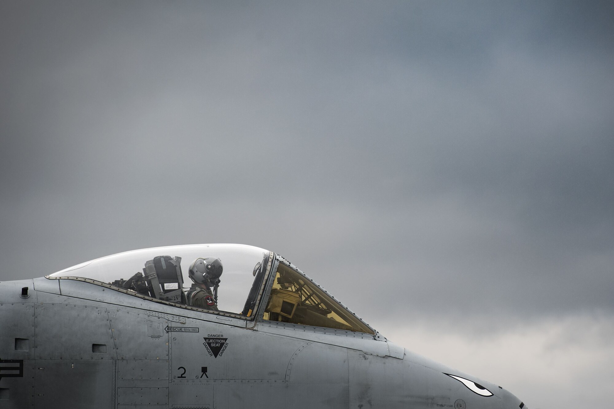 A pilot from the 75th Fighter Squadron taxis an A-10C Thunderbolt II towards the runway, Dec. 6, 2017, at Moody Air Force Base, Ga. Moody’s week-long, Phase 1, Phase 2 exercise is designed to demonstrate the 23d Wing’s ability to meet combatant commander objectives and tested the pilots’ and maintainers’ ability to launch around-the-clock sorties at an accelerated rate during a sortie surge. (U.S. Air Force photo by Staff Sgt. Ryan Callaghan)