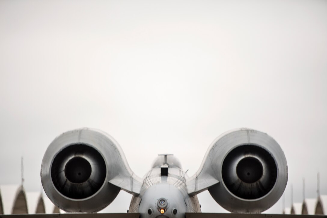 A pilot from the 75th Fighter Squadron taxis an A-10C Thunderbolt II towards the runway, Dec. 6, 2017, at Moody Air Force Base, Ga. Moody’s week-long, Phase 1, Phase 2 exercise is designed to demonstrate the 23d Wing’s ability to meet combatant commander objectives and tested the pilots’ and maintainers’ ability to launch around-the-clock sorties at an accelerated rate during a sortie surge. (U.S. Air Force photo by Staff Sgt. Ryan Callaghan)