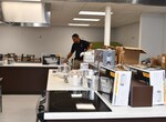 Sgt. 1st Class Raphael B. Bonair, executive aide, U.S. Army North (Fifth Army), sets up and prepares the teaching kitchen in the Vogel Resiliency Center. The Vogel Resiliency Center is a project that’s going to bring together eight entities of resiliency services into one location. This facility is unique to JBSA-Fort Sam Houston and in the Army.