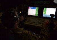 A U.S. Air Force pilot launches an MQ-9 Reaper using a remote capability Nov. 27, 2017 at Kandahar Airfield, Afghanistan.