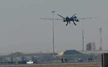 An MQ-9 Reaper takes off Nov. 27, 2017 at Kandahar Airfield, Afghanistan.
