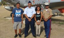 Master Sgt. Hector Trujillo is pictured with his three children in an undated photo. Trujillo, a motor transport maintenance chief with 9th Engineer Support Battalion, 3rd Marine Logistics Group, was seriously injured after being hit by a car on the Okinawa Expressway Dec. 1, 2017. He was flown to San Diego, California, where he remains hospitalized and continues to receive treatment for his injuries. (Courtesy photo provided by Maria Trujillo)