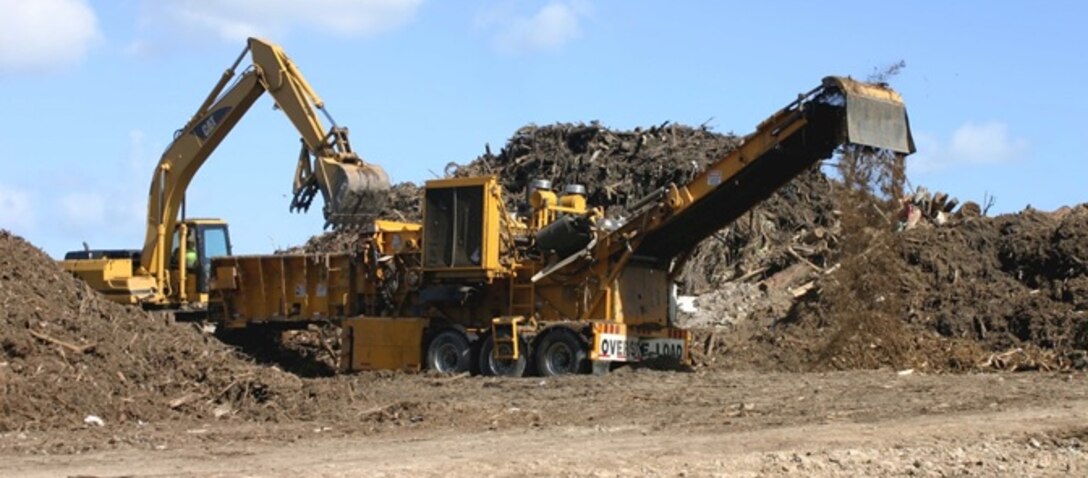 One of two mulching machines reduces vegetative debris by approximately 66 percent, one of two machines operating at the Los Alamos Reduction Site in Guaynabo on Dec. 9, 2017. The day was significant in that the U.S. Army Corps of Engineers, with the help of locally-hired contractors, collected its 1 millionth cubic yard of debris on the island of Puerto Rico in the aftermath of hurricanes Irma and Maria. The milestone is significant in that it comes one day after the largest collection day since operations began, with 38, 239 cubic yards of debris collected Dec. 8.