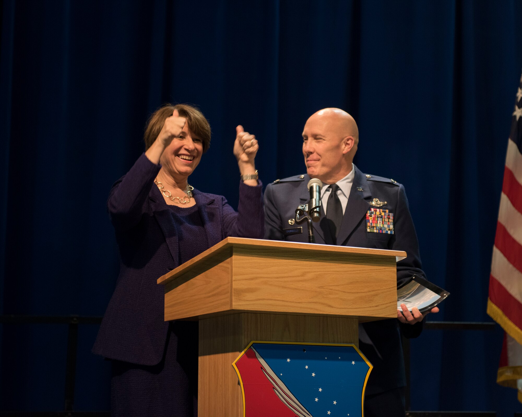 U.S. Air Force Airmen from the 133rd Airlift Wing, along with distinguished guests, former commanders, retirees, and family members attend the annual Wing Award Ceremony in St. Paul, Minn., Dec. 9, 2017.