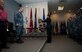 U.S. Navy Petty Officer 1st Class Erin Kidd, Navy Center for Information Warfare Training Detachment Goodfellow cryptologic technician collection, places the wreath on a display during the Pearl Harbor remembrance ceremony at the Louis F. Garland Department of Defense Fire Academy, Goodfellow Air Force Base, Texas, Dec. 7, 2017. The ceremony is held annually by the Navy each year, seeing Pearl Harbor as a defining moment not only in the Navy’s history, but the United States military’s as well.