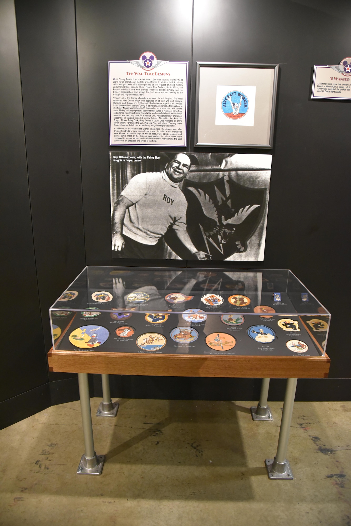 DAYTON, Ohio - The Disney Pins on Wings exhibit in the World War II Gallery at the National Museum of the U.S. Air Force. (U.S. Air Force photo)