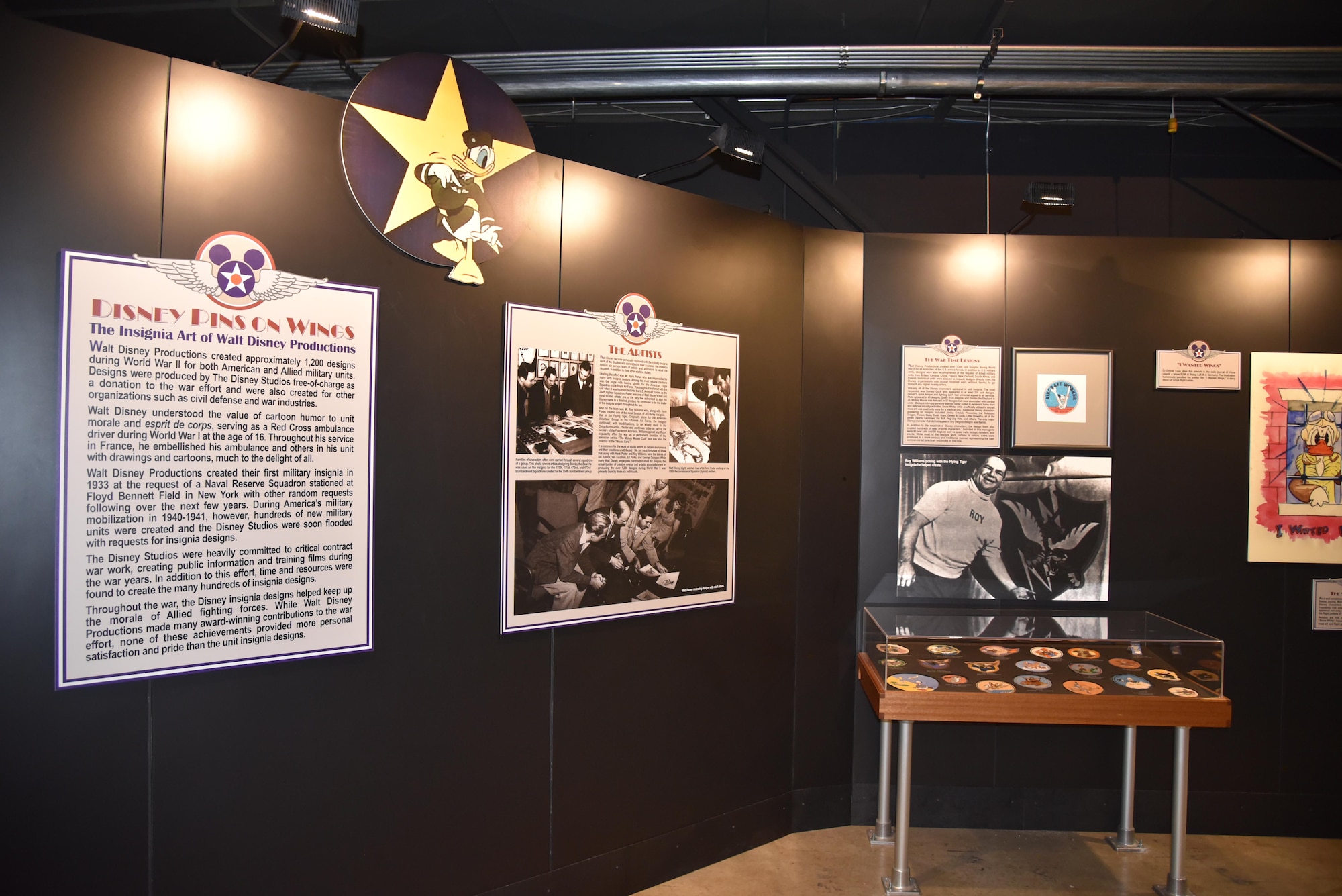 DAYTON, Ohio - The Disney Pins on Wings exhibit in the World War II Gallery at the National Museum of the U.S. Air Force. (U.S. Air Force photo)