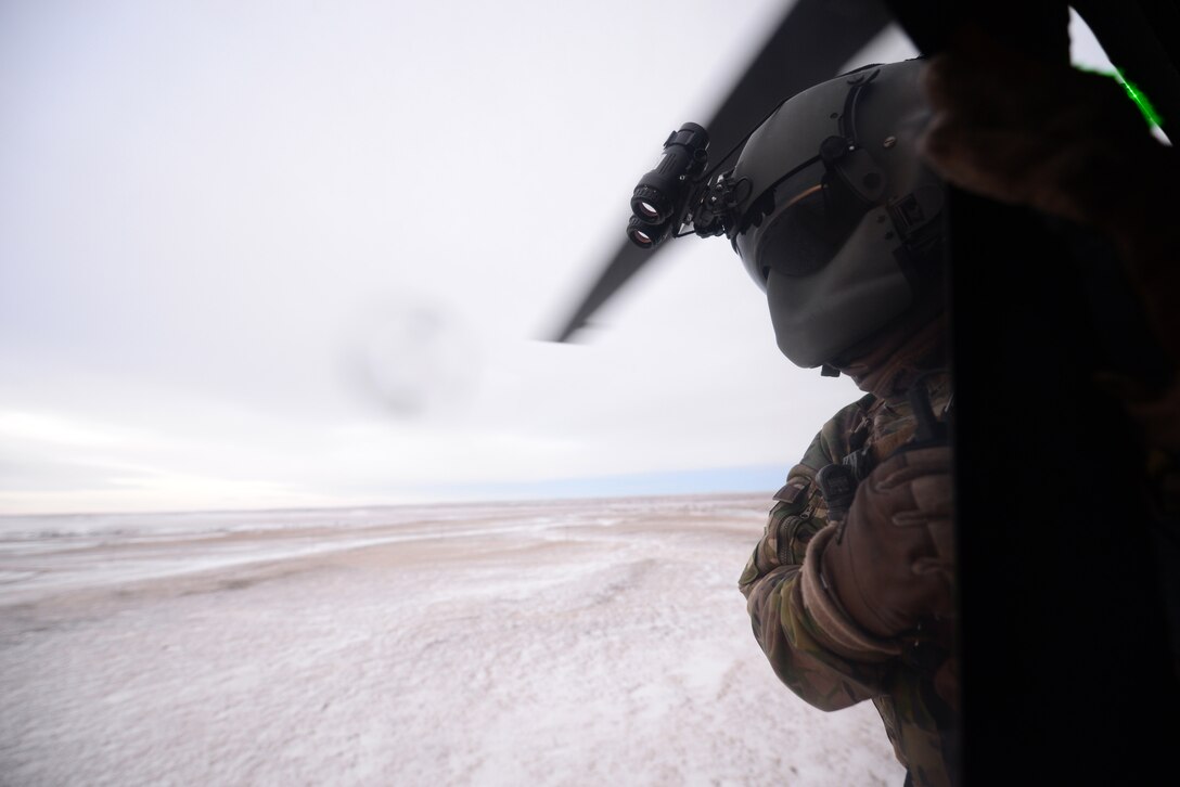 During the exercise, Joint Terminal Attack Controllers from the United Kingdom’s Royal Air Force provided B-1 bomber aircrews and UH-1N Huey aviators, tactical information for targets.