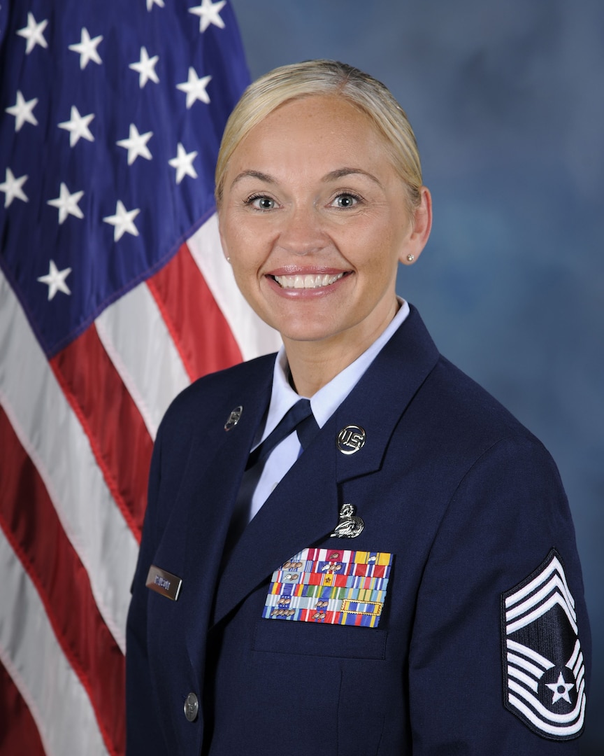 Chief Master Sgt. Heather Ransom, 502nd Security and Readiness Group Superintendent.