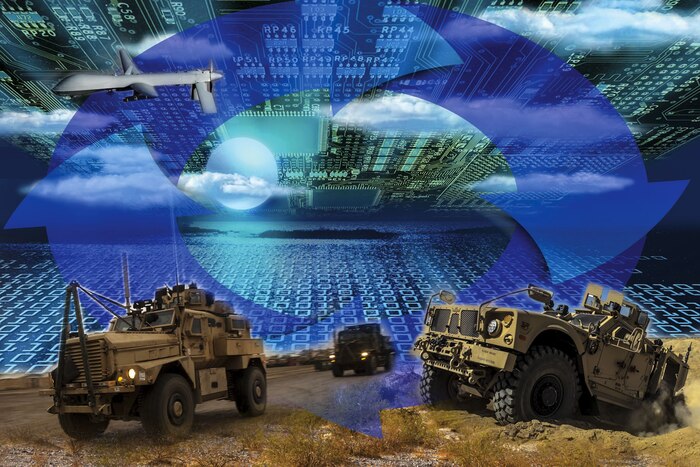 An illustration shows the blurred boundaries between traditional cyber threats and electronic warfare.