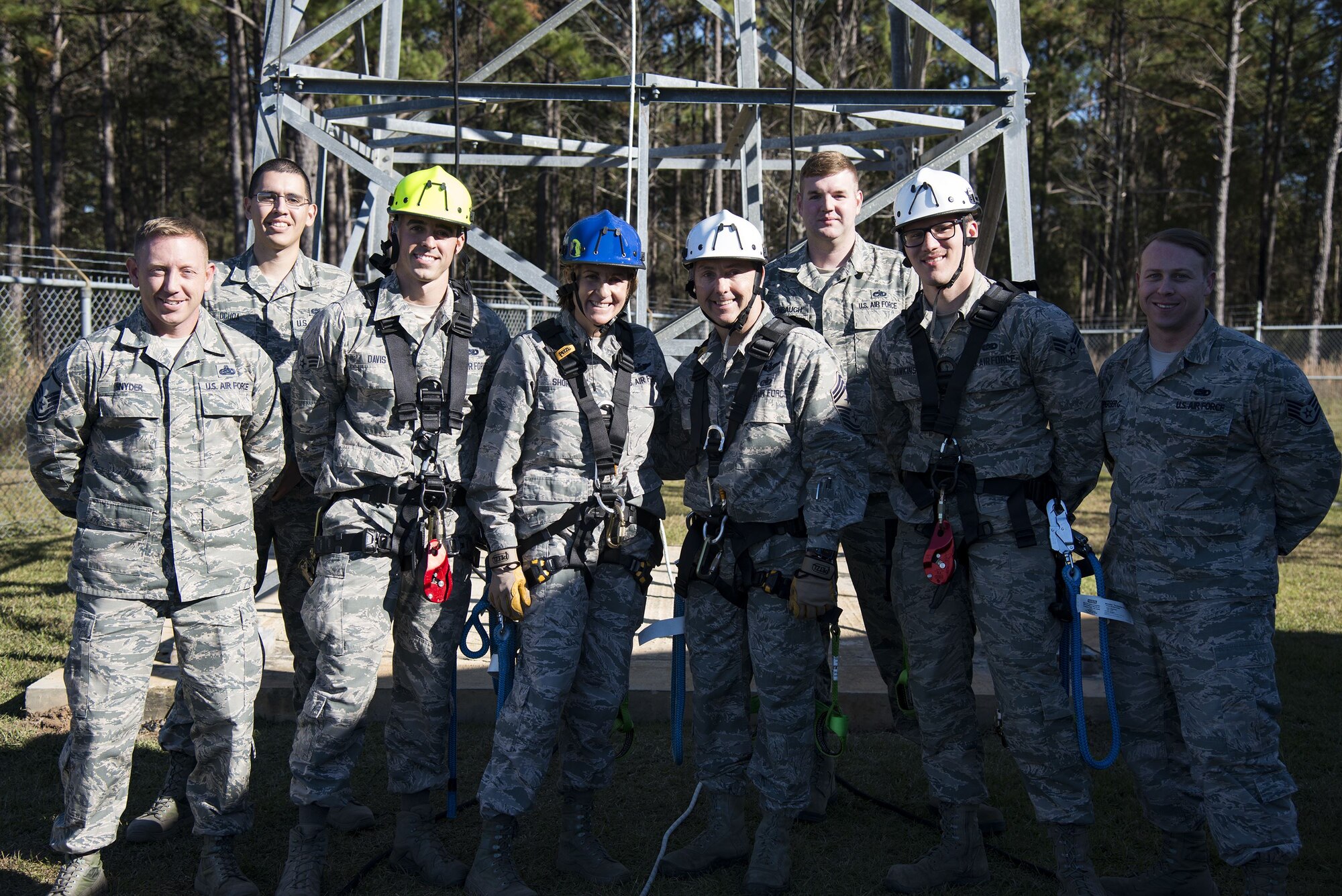 Team Moody Airmen and 23d Wing leadership pose for a photo, Dec. 11, 2017, at Moody Air Force Base, Ga. Moody leadership visited the radar, airfield and weather systems facility to familiarize themselves with the 23d Operations Support Squadron’s duties and to gain a better understanding of how they impact the mission. (U.S. Air Force photo by Airman 1st Class Erick Requadt)