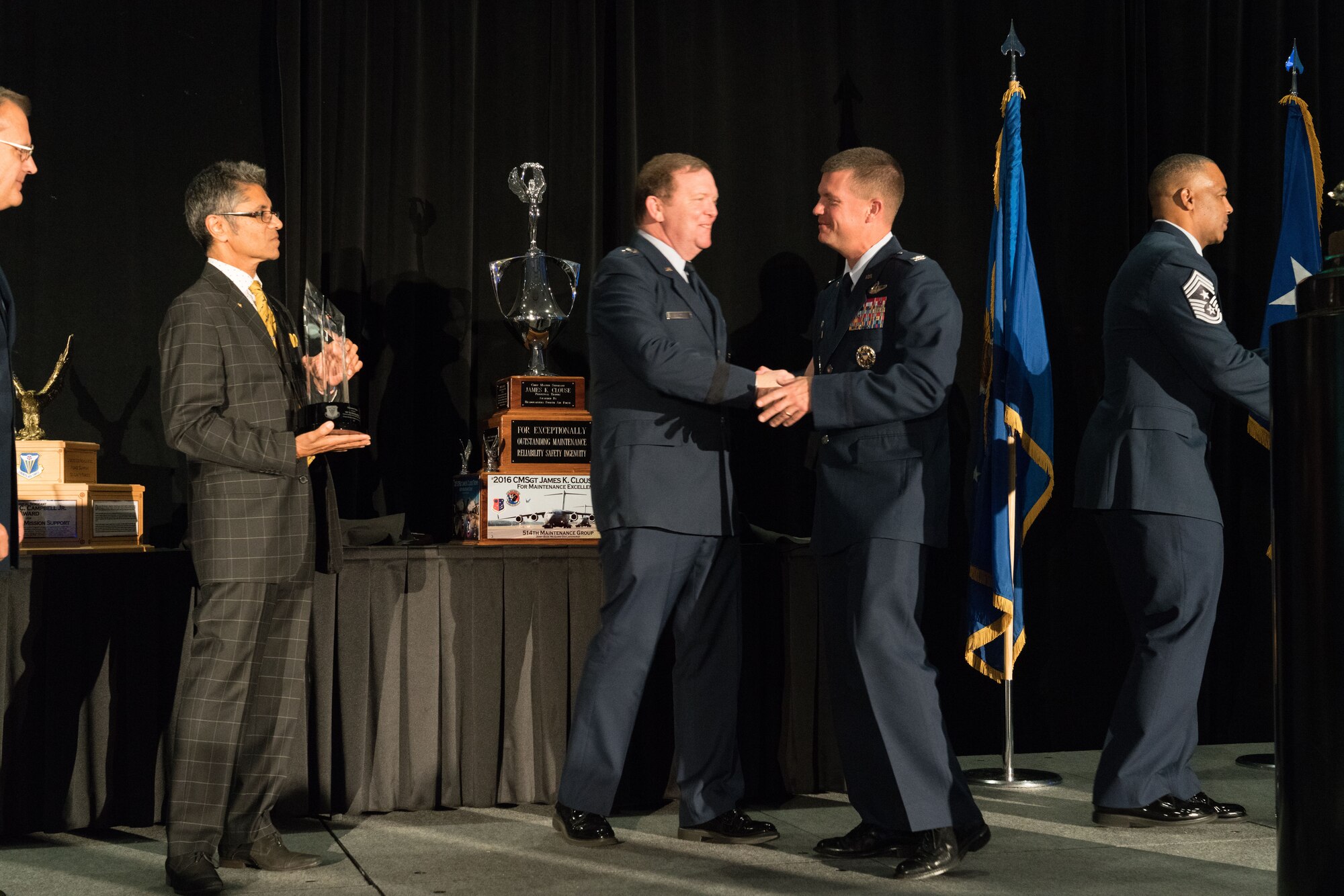 During the 19th annual Raincross Awards dinner in Riverside, Calif., the 916th ARW was honored with the 2017 Raincross Trophy. This award recognizes the 916th ARW for their outstanding accomplishments and celebrates the wing as the best wing in Fourth Air Force.