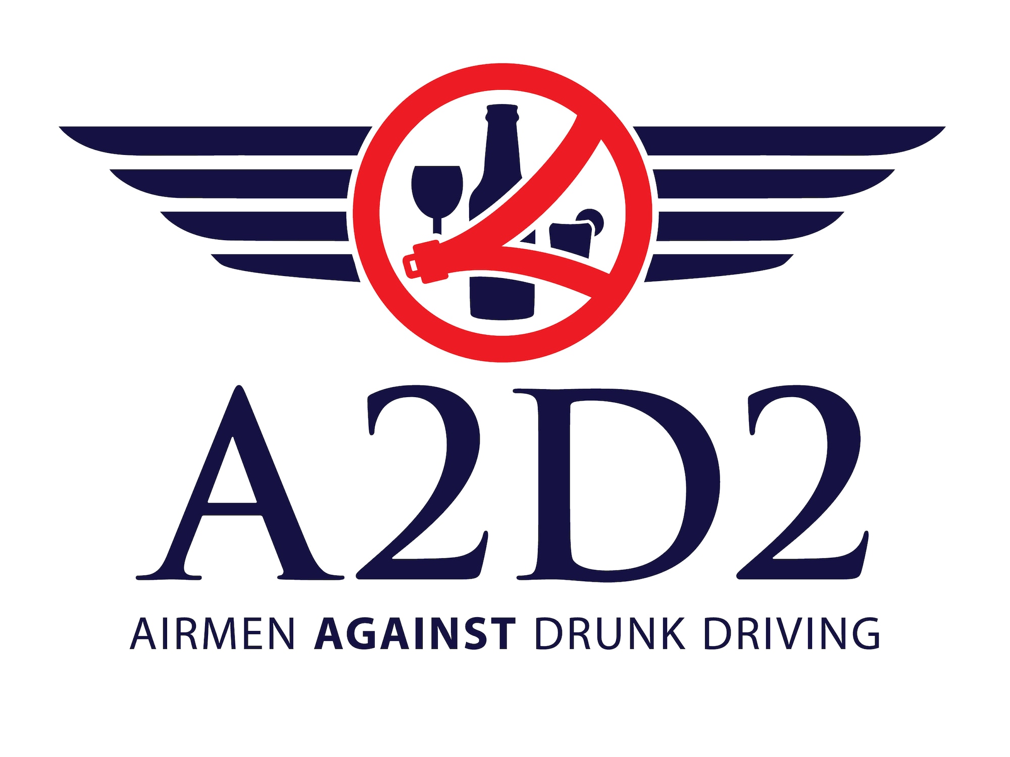 PETERSON AIR FORCE BASE, Colo. -- Airmen Against Drunk Driving Logo for Peterson Air Force Base, Colo. A2D2 is a volunteer organization designed to keep the Colorado Springs community safe and prevent DUIs by providing free rides home to anyone who lives or works on Peterson AFB, Schriever AFB or Cheyenne Mountain Air Force Station. (U.S. Air Force graphic by Airman 1st Class Dennis Hoffman)