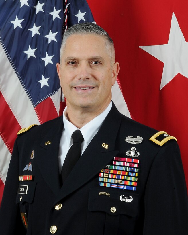 Brigadier General John P. Lawlor, Jr. was commissioned as a Second Lieutenant of Infantry in 1987.  He earned a Bachelor of Sciences degree in Civil/Construction Engineering from Central Connecticut State University.  He earned a Master’s Degree in Public Administration from Norwich University and a Master’s Degree in Strategic Studies from the US Army War College. Brigadier General Lawlor’ s military education includes the Airborne Jump Master Course, Ranger Course, Infantry Officers Basic and Advanced Courses, Civil Affairs Advanced Course, Combined Armed Services & Staff School, NATO CIMIC Strategic Planning Course, Command and General Staff College, Senior Leaders Legal Course, the US Army War College, and the Advanced Joint Professional Military Education Course.
