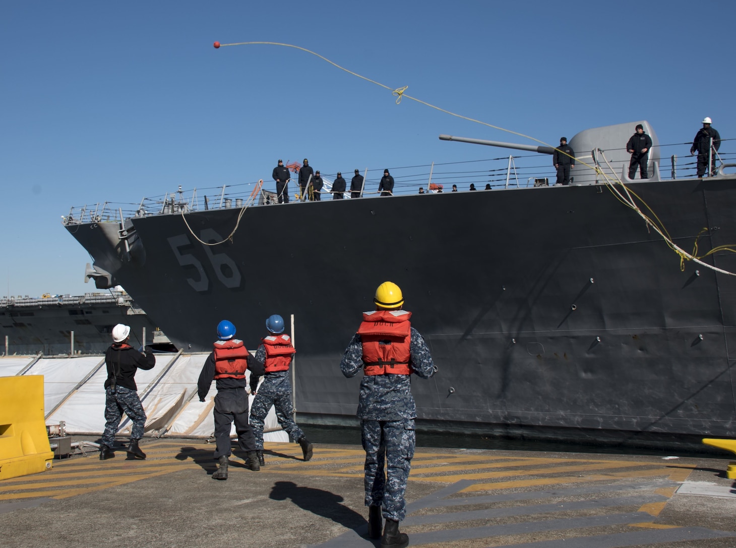 YOKOSUKA, Japan (Dec. 13, 2017) – The Arleigh Burke-class guided-missile destroyer USS John S. McCain (DDG 56) is moored pier side at Fleet Activities (FLEACT) Yokosuka. John S. McCain will undergo repairs at Ship Repair Facility – Japan Regional Maintenance Center in Yokosuka.