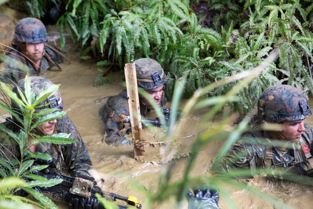 Marines participate in an endurance course during the 3rd Marine Division Annual Squad Competition.