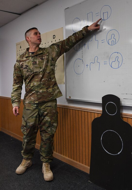 Combat arms instructors are security forces personnel who train military members on proper weapon use. These instructors teach up to three classes a day, with an average of 20 students in each class. Safety is vital when firing a weapon and when the instructors are out on the line with students, they take every precaution to ensure everyone leaves unharmed.