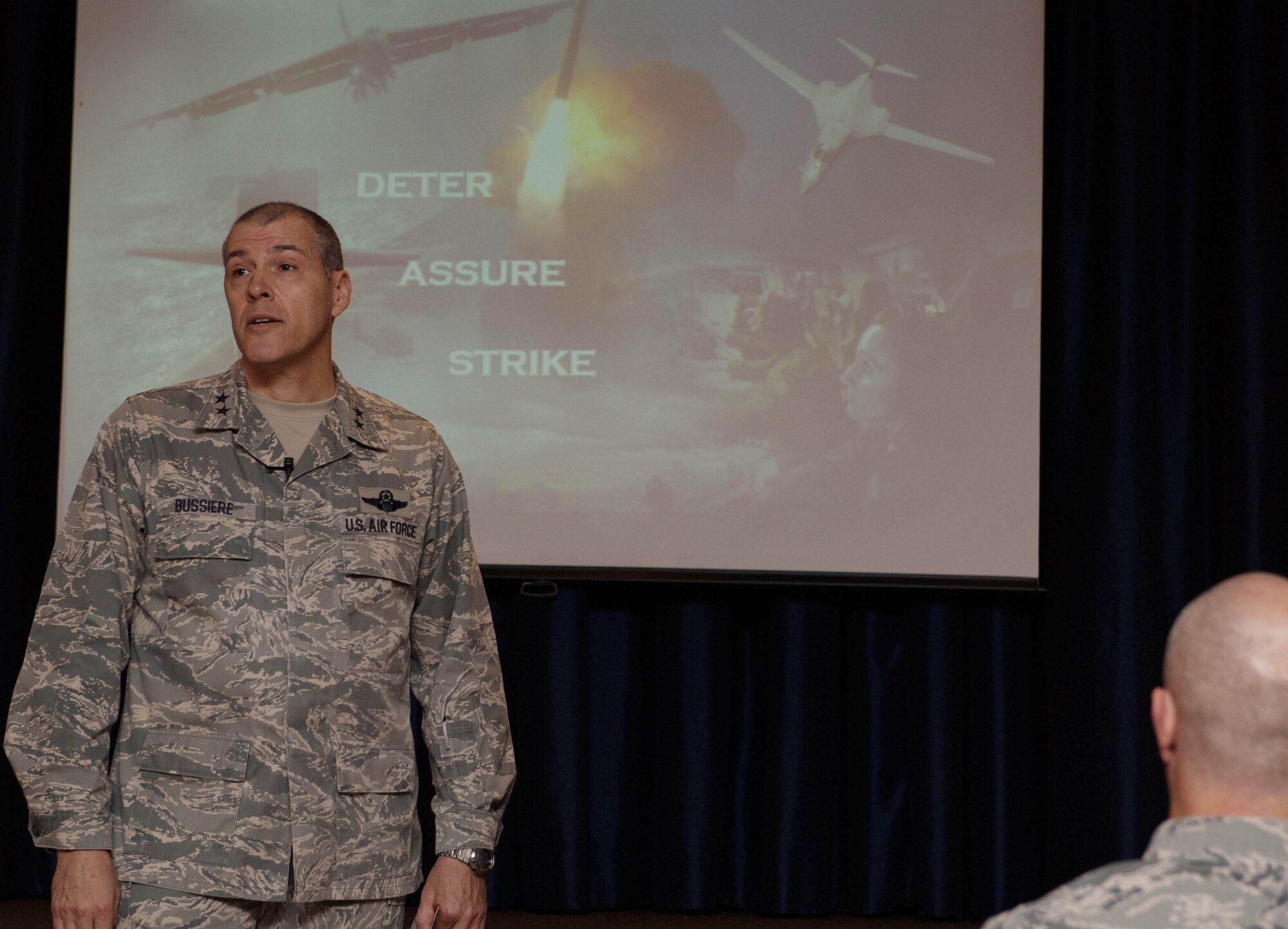 Eighth Air Force and J-GSOC commander Maj. Gen. Thomas Bussiere speaks to Airmen about bomber operations for 2018 and recaps the past year's successes.