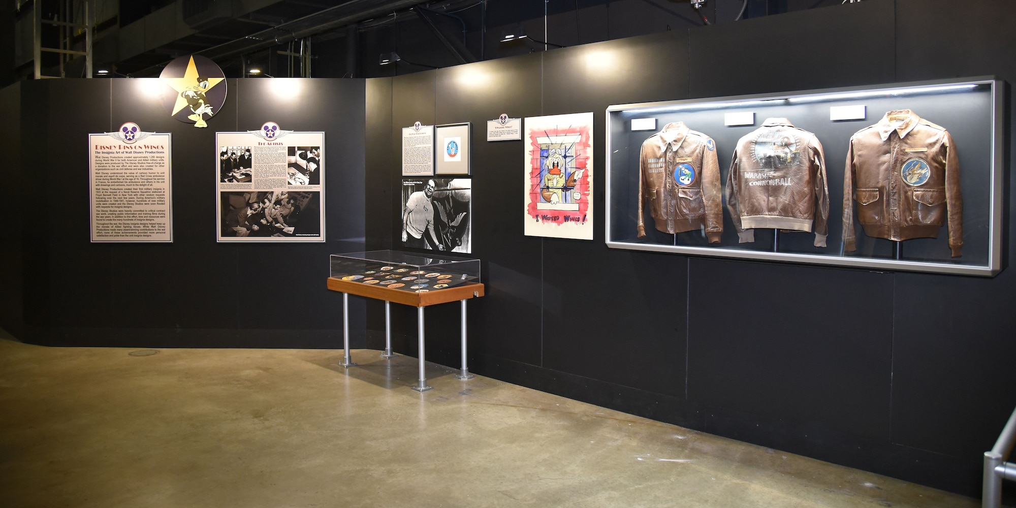 DAYTON, Ohio - The Disney Pins on Wings exhibit in the World War II Gallery at the National Museum of the U.S. Air Force. (U.S. Air Force photo)