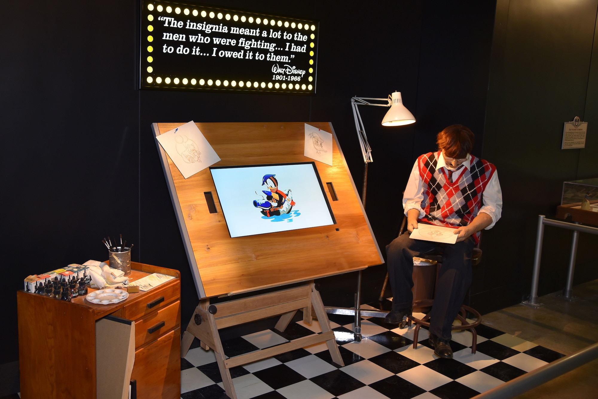 DAYTON, Ohio - The Disney Pins on Wings exhibit in the World War II Gallery at the National Museum of the U.S. Air Force. (U.S. Air Force photo)