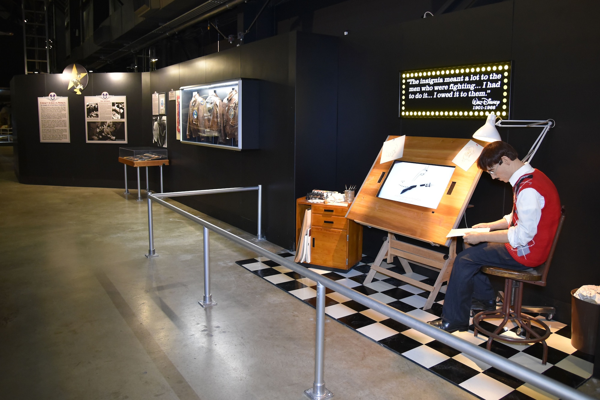 DAYTON, Ohio - The Disney Pins on Wings exhibit in the World War II Gallery at the National Museum of the U.S. Air Force. (U.S. Air Force photo)