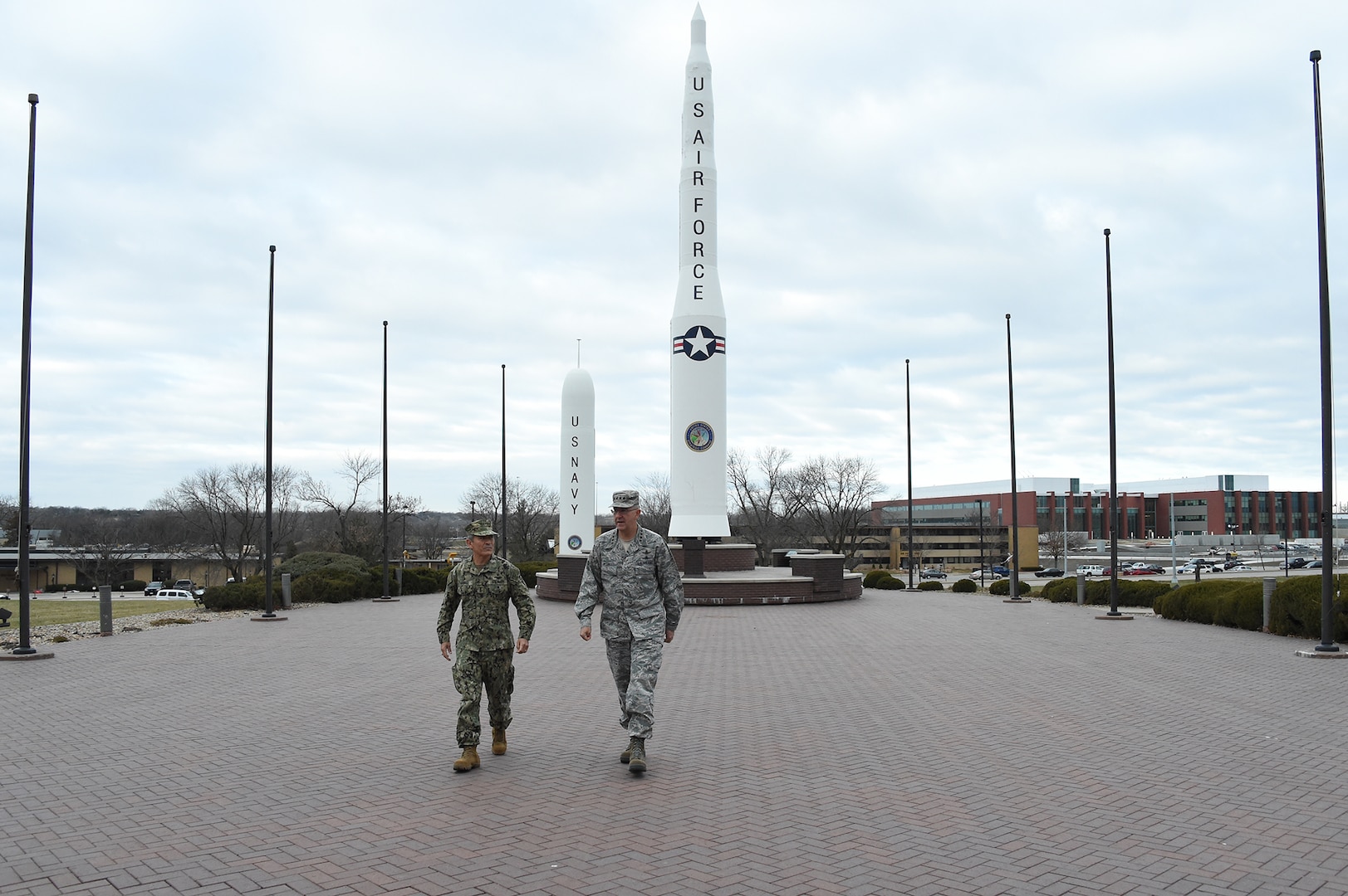 U.S. Navy Adm. Harry Harris, commander of U.S. Pacific Command (USPACOM), speaks with U.S. Air Force Gen. John Hyten, commander of U.S. Strategic Command (USSTRATCOM), on the USSTRATCOM missile deck during his visit to Offutt Air Force Base, Neb., Dec. 14, 2017. Harris met with Hyten and other senior leaders for discussions on USSTRATCOM operations as they pertain to the USPACOM area of responsibility. They also discussed collaboration and integration between combatant commands during exercise and real-world scenarios. Engagements like these support USSTRATCOM’s efforts to maintain close relationships with other combatant commands to deter adversaries and assure allies. Maintaining a combat-ready force, one of Hyten’s three priorities, and training exercises like the upcoming Global Lightning are crucial to ensuring USSTRATCOM and its components are prepared to deliver a decisive response should they be called upon to do so. These efforts support USSTRATCOM’s top priority; to provide strategic deterrence using tailored nuclear, cyber, space, global strike, joint electronic warfare, missile defense, and intelligence capabilities.