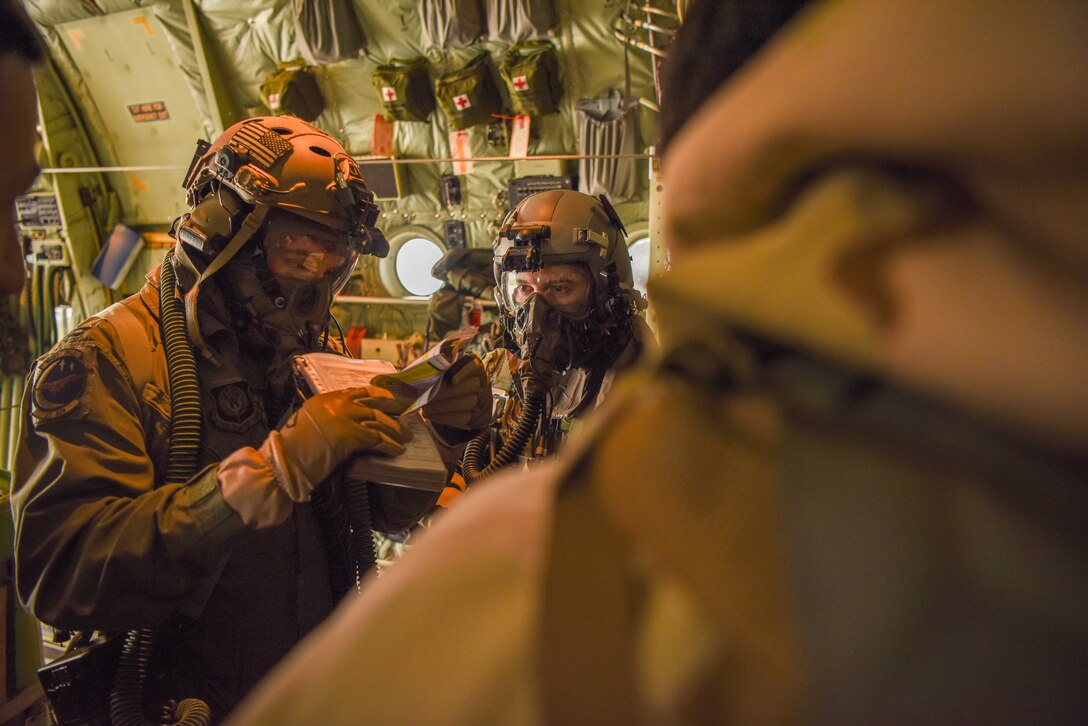 Air Commandos with the 67th Special Operations Squadron, 352d Special Operations Wing execute a training mission over the local area with emergency response procedures for chemical warfare during an Ability to Survive and Operate (ATSO) exercise 13 Dec., 2017, RAF Mildenhall. The integrated ATSO and chemical, biological, radiological and nuclear (CBRN) readiness exercise prepared airmen on protective measures for CBRN defense.