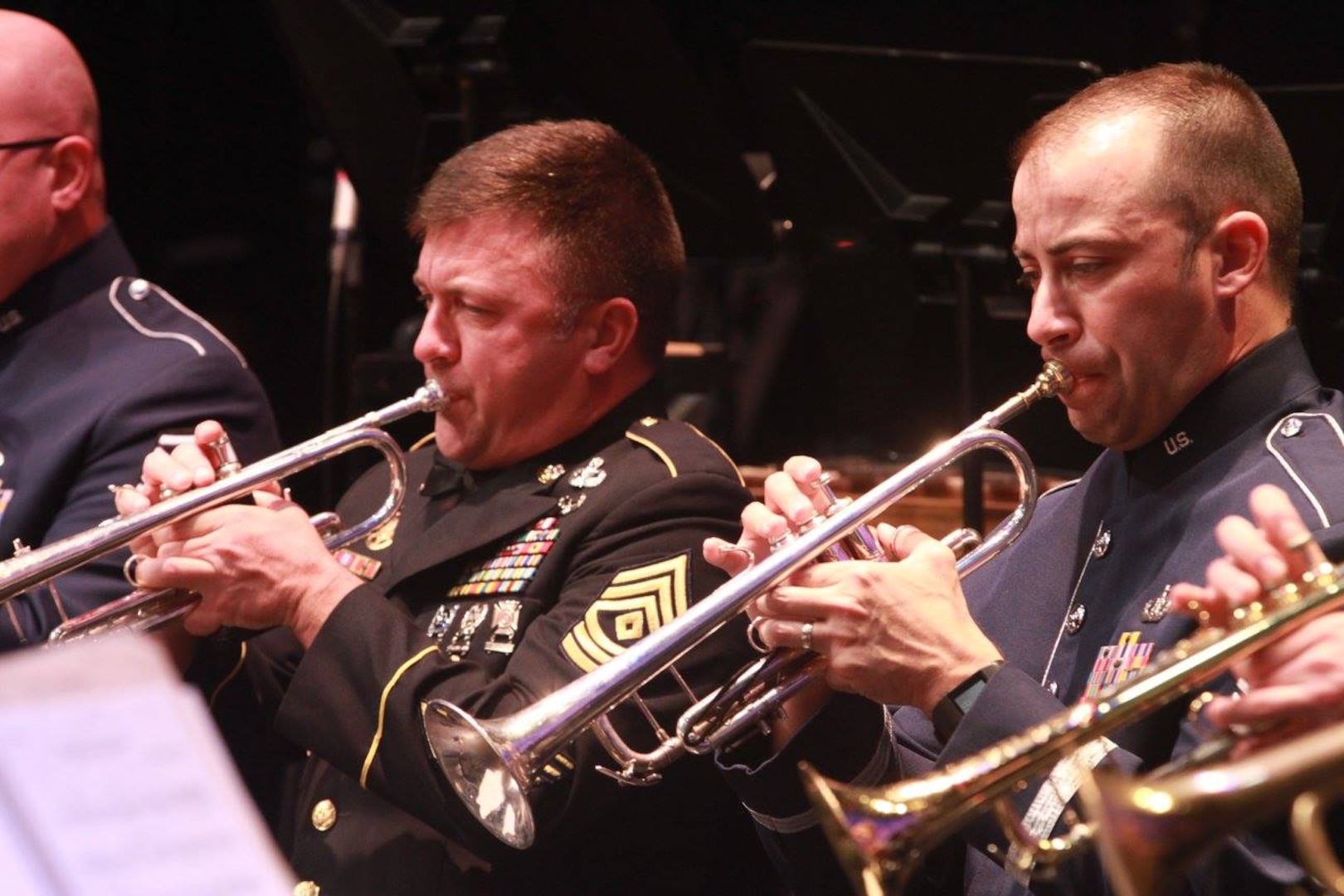 Musicians from the U.S. Air Force Band of the West and the 323rd Army Band "Fort Sam's Own" team up for a "Holiday in Red, White and Blue" concert Dec. 9, 2017 at the Edgewood Performing Arts Center, 402 Lance St., in San Antonio. The annual performance is free and open to the public and is a holiday tradition.