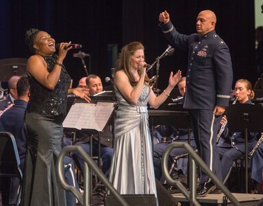 The U.S. Air Force Band of the West and the 323rd Army Band "Fort Sam's Own" team up for a "Holiday in Red, White and Blue" concert Dec. 10, 2017 at the Edgewood Performing Arts Center, 402 Lance St., in San Antonio. The annual performance is free and open to the public and is a holiday tradition.