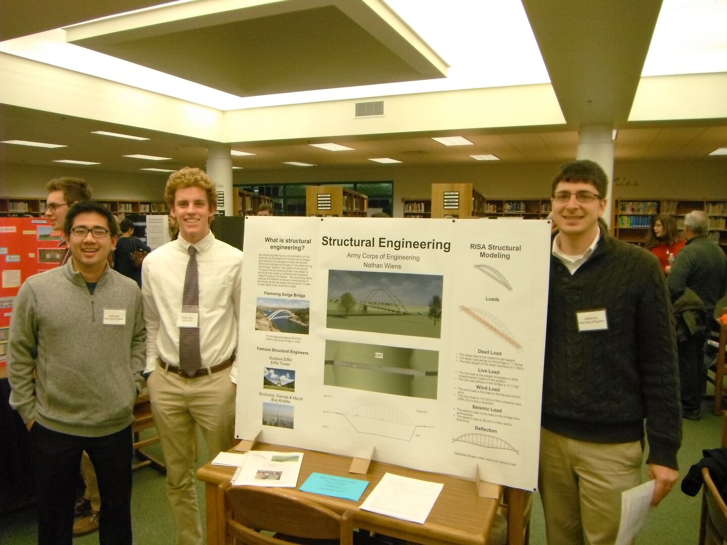 USACE engineers with student intern at conclusion of his internship.