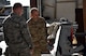 U.S. Air Force Lt. Gen. Jeffery Harrigian, U.S. Air Forces Central Command Commander, talks with Tech. Sgt. Philip Smith, 100th Expeditionary Fighter Squadron Armament Maintenance
Section NCO in charge, at the 407th Air Expeditionary Group in Southwest Asia, Dec. 14, 2017. Smith talked about a new electrical component for the pylon integrated dispenser system universal. (U.S. Air Force photo by Staff Sgt. Joshua Edwards/Released)