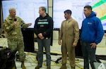 Maj. Gen. Richard Gallant, commander, Joint Task Force Civil Support speaks to members of the Felker Army Airfield during an award presentation December 14, 2017.