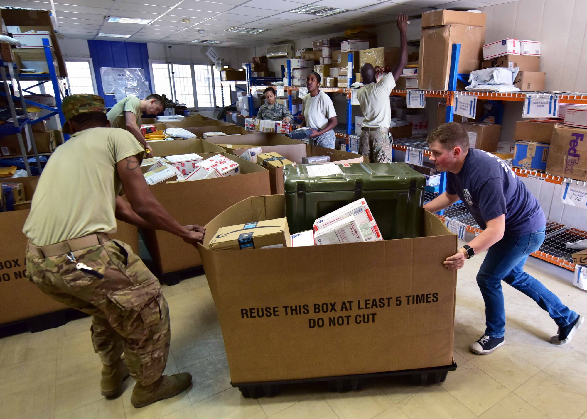 Approximately 30 Airmen from different career fields within the 386th AEW have volunteered to support the air base post office during the holiday season while deployed.