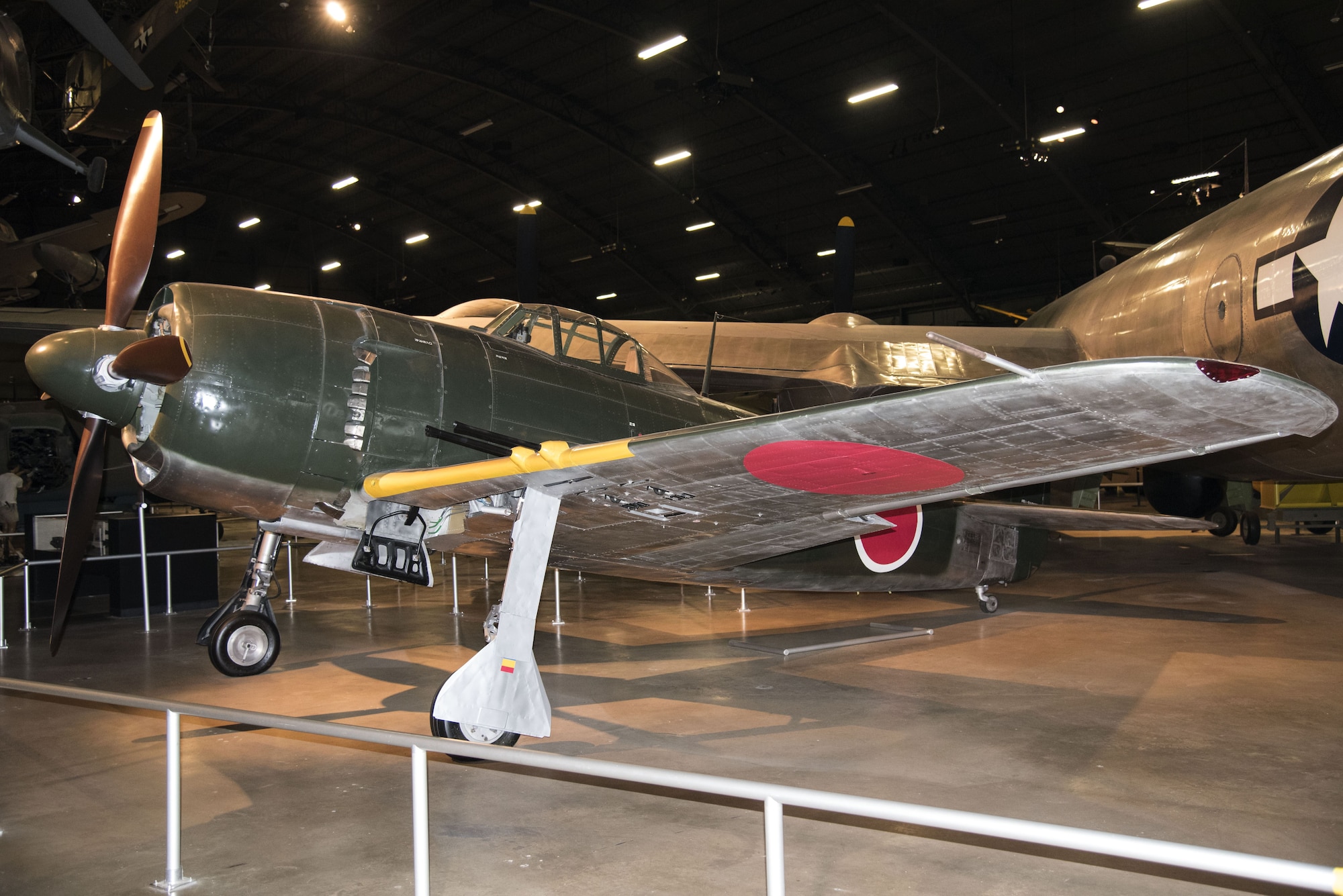 DAYTON, Ohio -- Kawanishi N1K2-Ja Shiden Kai (George) on display in the World War II Gallery at the National Museum of the U.S. Air Force. (U.S. Air Force photo by Ken LaRock)