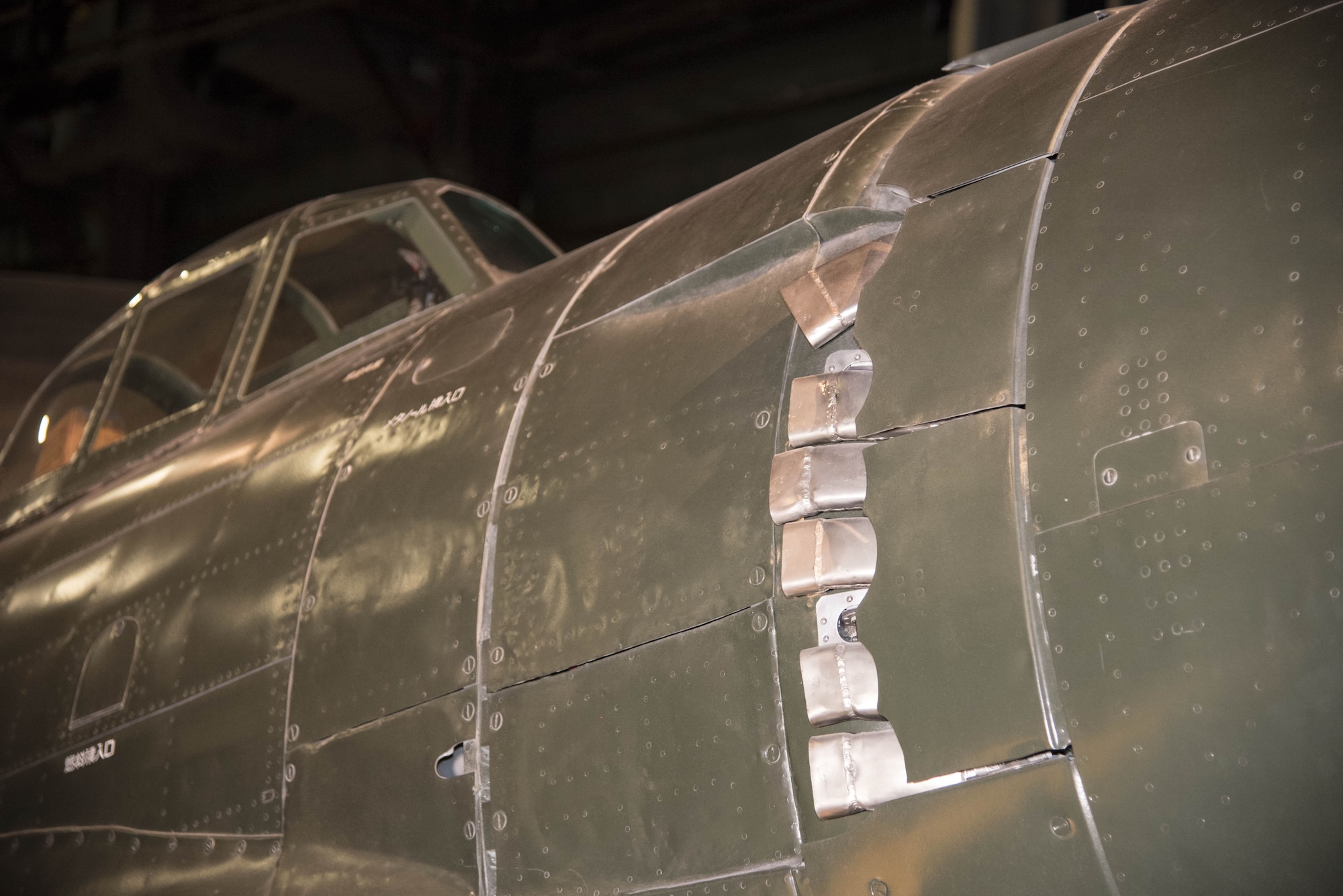 DAYTON, Ohio -- Kawanishi N1K2-Ja Shiden Kai (George) on display in the World War II Gallery at the National Museum of the U.S. Air Force. (U.S. Air Force photo by Ken LaRock)