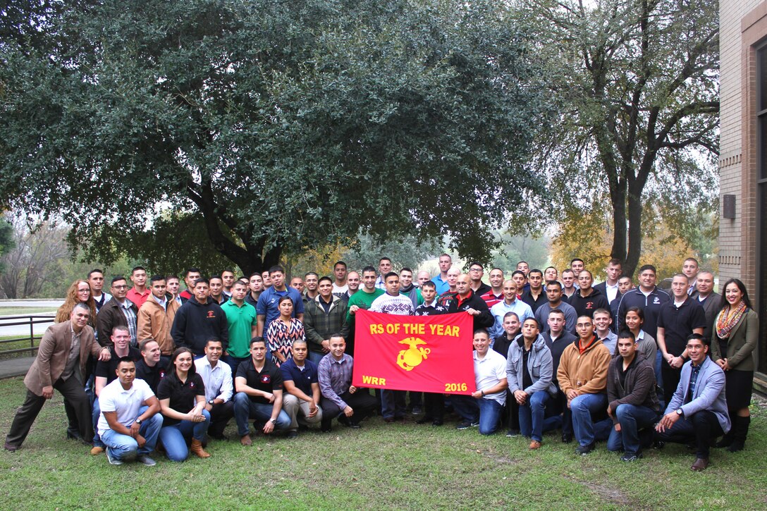Recruiting Station San Antonio Marines proudly display their Western Recruiting Region of the Year 2016 banner during an all-hands training event. Recruiting Station San Antonio once again earned the title of Western Recruiting Region Recruiting Station of the Year 2017.