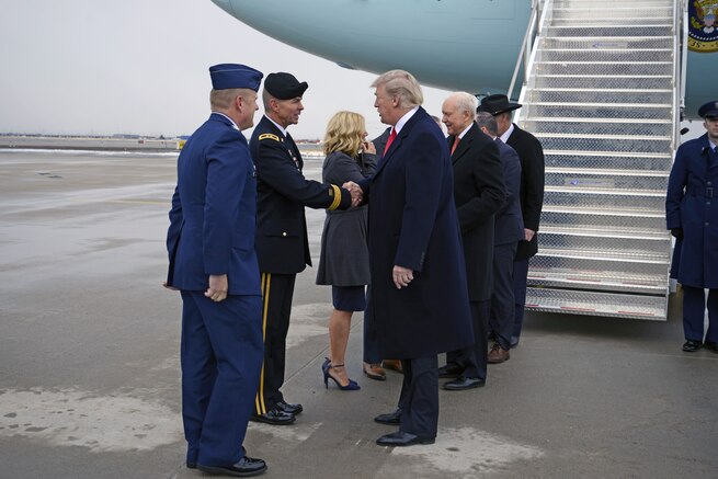 President Trump visits Roland R. Wright Air National Guard Base