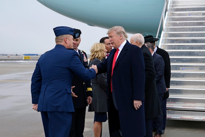 President Trump visits Roland R. Wright Air National Guard Base