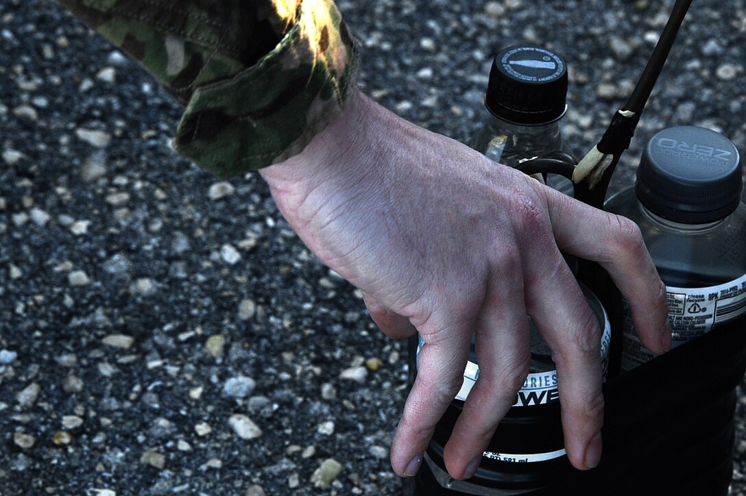 U.S. Air Force Senior Airman Tyler McMillanWammack, 20th Civil Engineer Squadron explosive ordnance disposal journeyman, assembles a water charge at Shaw Air Force Base, S.C., Dec. 14, 2017.