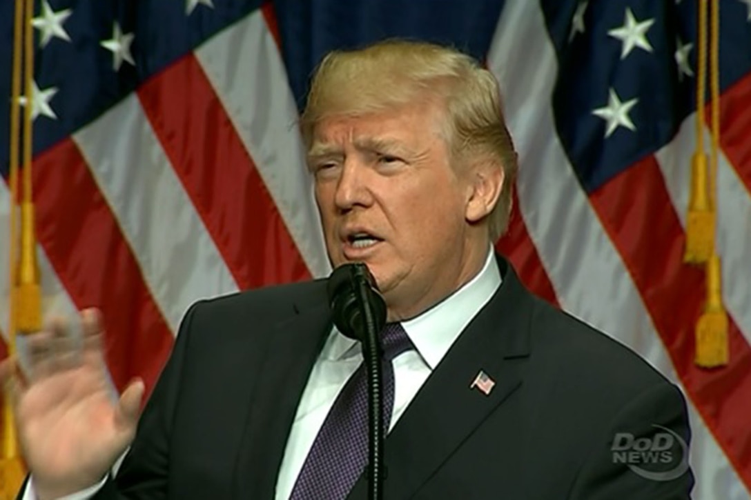President Donald J. Trump speaks at an event in Washington, D.C.