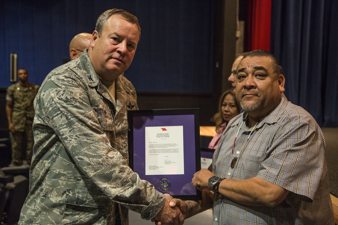 Personnel assigned to Marine Corps Air Station Yuma, Ariz., received certificate of appreciation awards commending the support they provide to the Joint Task Force – North units that come to the station on a rotational basis in support of United States Customs and Border Protection. MCAS Yuma and its assets have saved the U. S. Government approximately 1.6 million dollars in expenses by offering housing and life support for the seven rotations of units who came in support of U.S. Border Patrol. (U.S. Marine Corps photos taken by Cpl. George Melendez)
