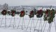 Wreathes representing each military branch are displayed during an annual wreath laying ceremony at Fort George Wright Cemetery, Washington, Dec. 16, 2017. The Fort George Wright Cemetery has members from every service branch on its grounds. (U.S. Air Force photo/Senior Airman Ryan Lackey)