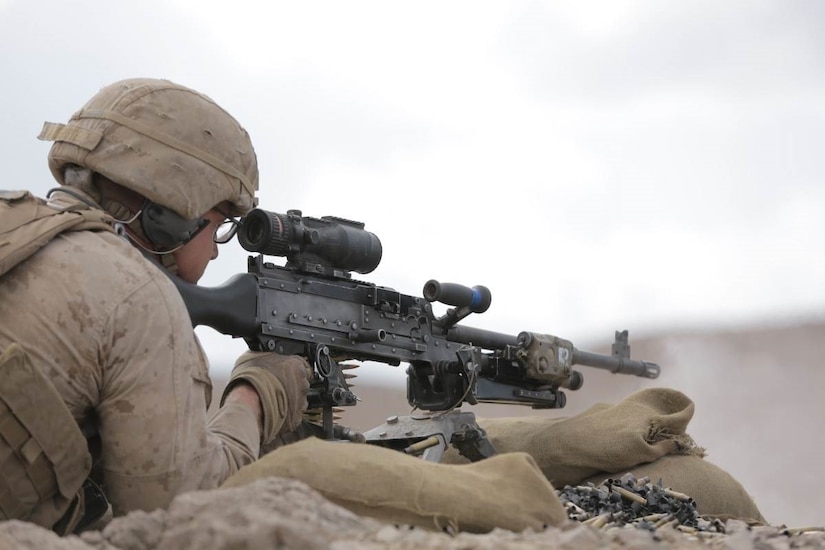 171217-M-QL632-315 DJIBOUTI (Dec. 17, 2017) – A U.S. Marine with the 15th Marine Expeditionary Unit waits for the perfect opportunity to take the shot during live-fire training in support of Alligator Dagger. Alligator Dagger, led by Naval Amphibious Force, Task Force 51/5th Marine Expeditionary Expedition Brigade, is a dedicated, bilateral combat rehearsal that combines U.S. and French forces to practice, rehearse and exercise integrated capabilities available to U.S. Central Command both afloat and ashore. (U.S. Marine Corps photo by Staff Sgt. Vitaliy Rusavskiy)