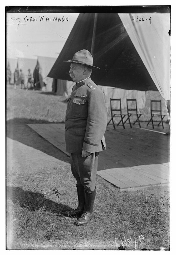 Army Gen. William A. Mann, commander of the 42nd Infantry Division, at Camp Mills, N.Y., Sept. 6, 1917. Library of Congress photo